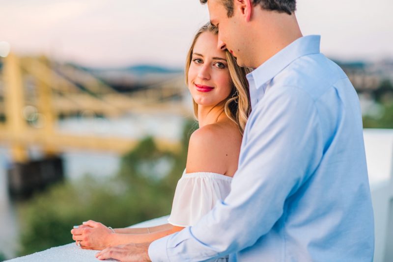 Killer Downtown Pittsburgh Engagement Session. For more engagement photo ideas, visit burghbrides.com!