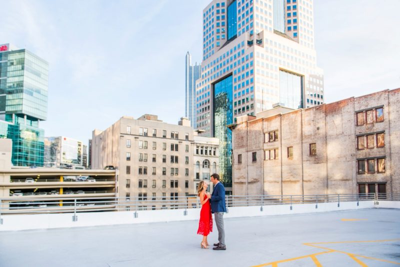 Killer Downtown Pittsburgh Engagement Session. For more engagement photo ideas, visit burghbrides.com!
