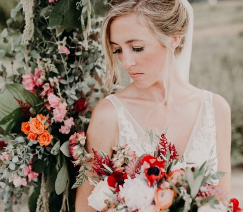 Poppy Red Eden Hall Wedding