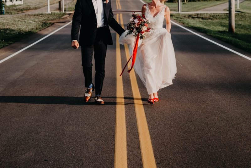 Poppy Red Eden Hall Wedding