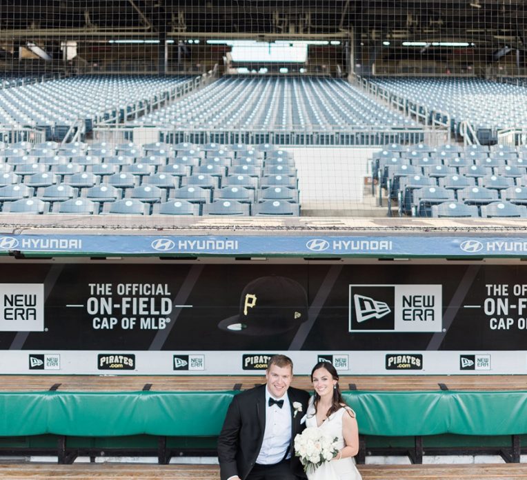 Timeless Navy Blue and White PNC Park Wedding. For more wedding inspiration, visit burghbrides.com!