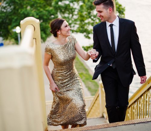 Fancy Downtown Pittsburgh Engagement Session. For more engagement photo ideas, visit burghbrides.com!