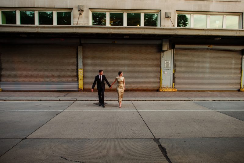 Fancy Downtown Pittsburgh Engagement Session. For more engagement photo ideas, visit burghbrides.com!