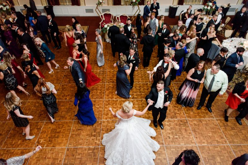 Festive Holiday Omni William Penn Hotel Wedding. For more Christmas wedding ideas, visit burghbrides.com!
