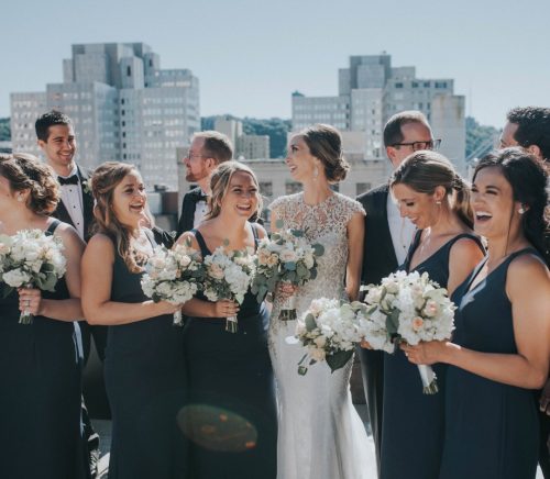 Traditional Renaissance Hotel Wedding with a Touch of Glam. For more ballroom wedding ideas, visit burghbrides.com!