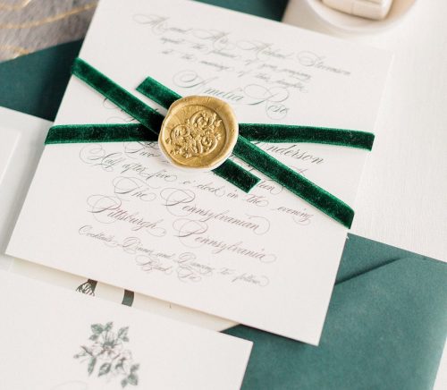Luxurious Emerald Green & Gold Wedding Inspired Styled Shoot. For more luxury wedding ideas, visit burghbrides.com!
