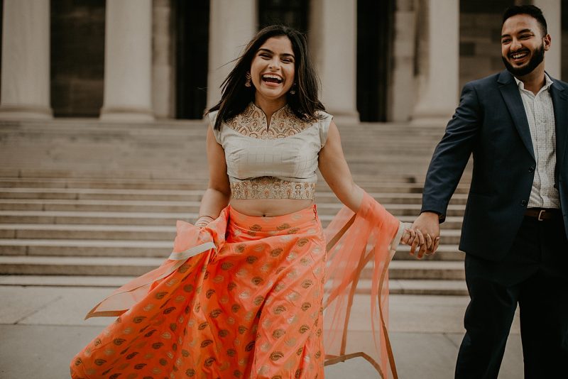 Delightful Mellon Institute & North Side Engagement Session. For more Pittsburgh engagement inspiration, visit burghbrides.com!