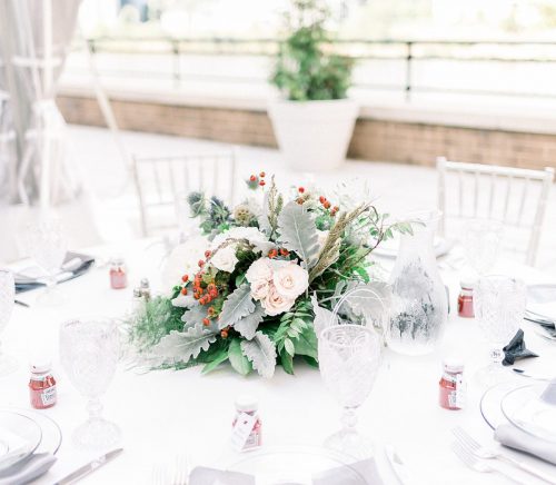 Modern Minimalist Wedding at the Terrace at Hyatt House. For more tented wedding ideas, visit burghbrides.com!