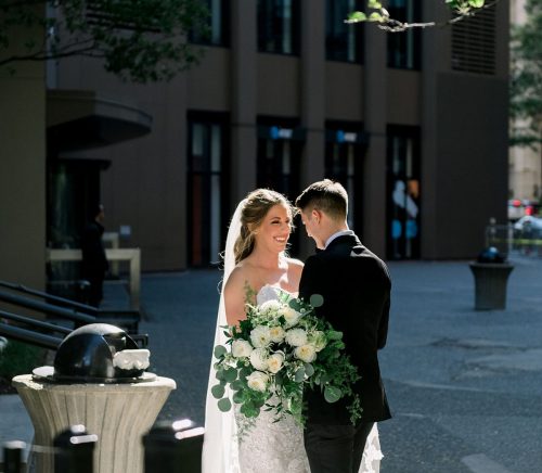 Classy City Wedding at Hotel Monaco. For more classic wedding ideas, visit burghbrides.com!