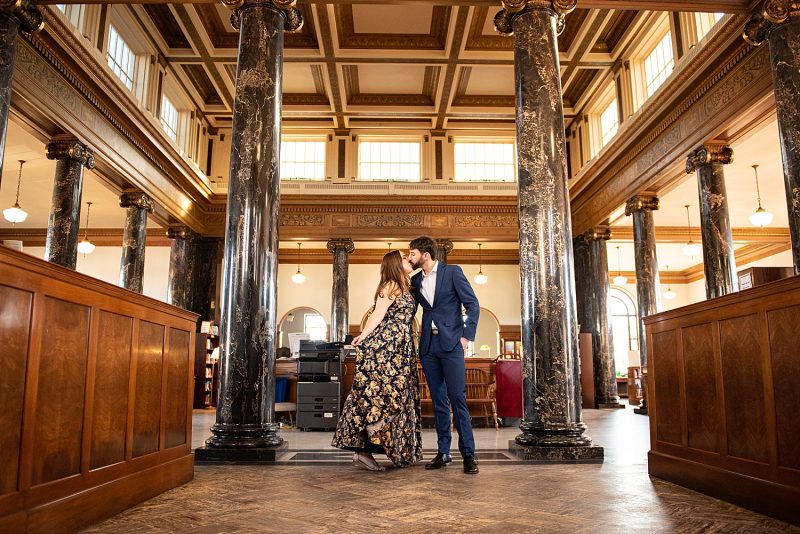 Sweet Library Engagement Session. For more unique engagement photo ideas, visit burghbrides.com!