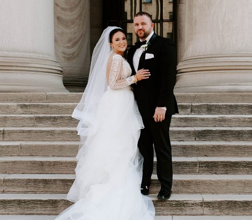 Meaningful Black & Gold Wedding at the Crowne Plaza Pittsburgh South. For more Pittsburgh wedding ideas, visit burghbrides.com!