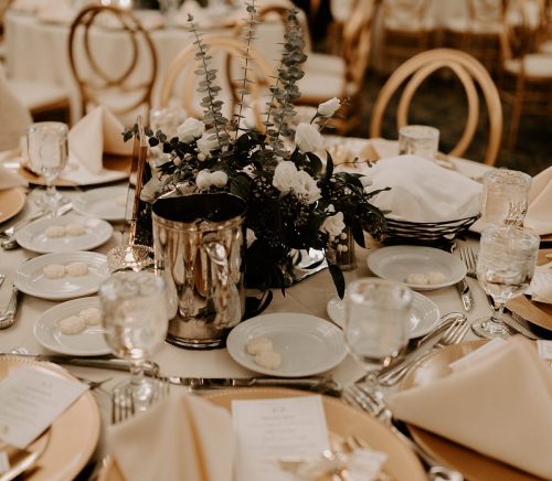 Meaningful Black & Gold Wedding at the Crowne Plaza Pittsburgh South. For more Pittsburgh wedding ideas, visit burghbrides.com!