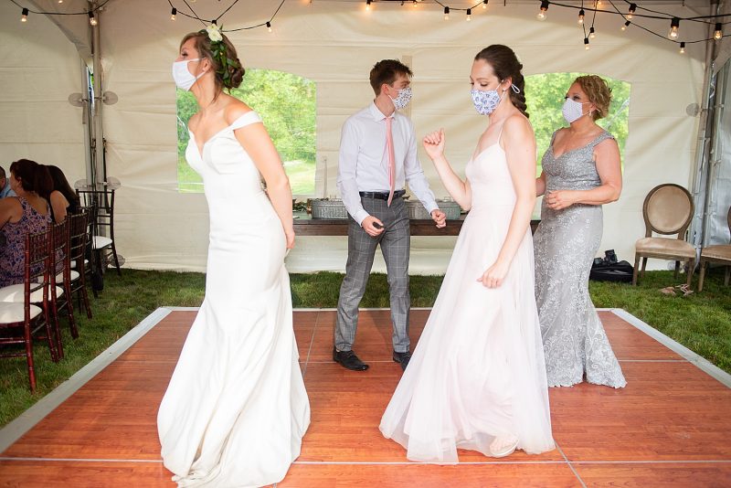Bright & Beautiful Backyard Micro Wedding. For more small wedding ideas, visit burghbrides.com!