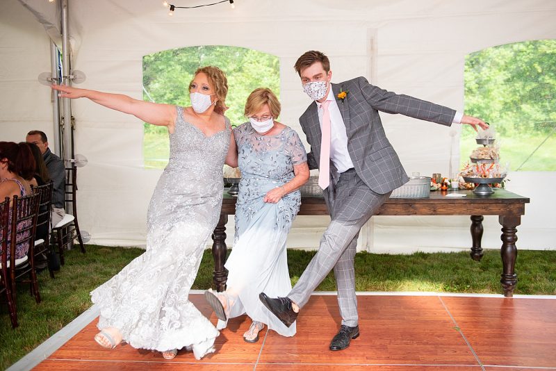 Bright & Beautiful Backyard Micro Wedding. For more small wedding ideas, visit burghbrides.com!