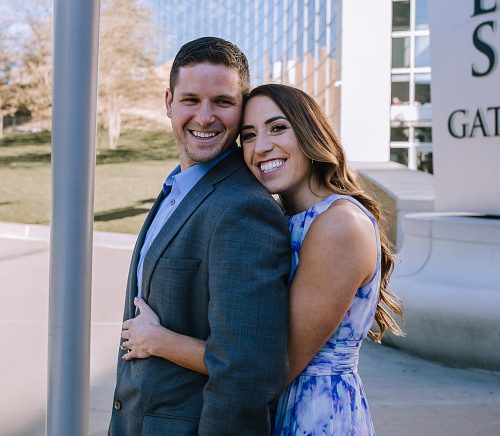 Laid Back Downtown & PPG Paints Arena Engagement Session. For more Pittsburgh engagement ideas, visit burghbrides.com!