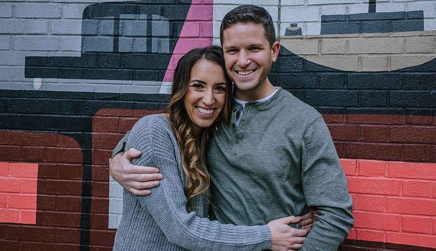Laid Back Downtown & PPG Paints Arena Engagement Session. For more Pittsburgh engagement ideas, visit burghbrides.com!