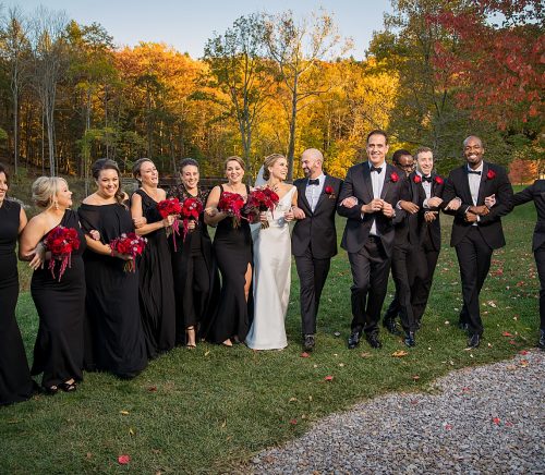 Red, Black, & Gold Pittsburgh Inspired Wedding at Omni Bedford Springs. For more fall wedding ideas, visit burghbrides.com!