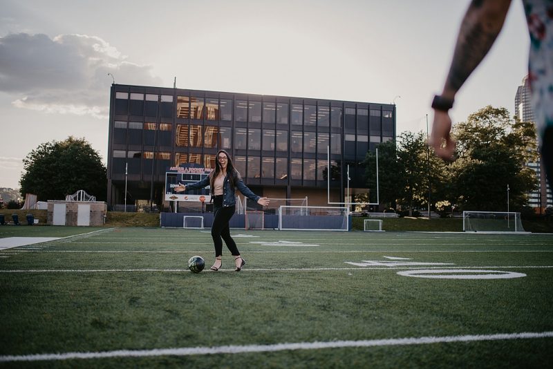 Quirky & Playful Pittsburgh Engagement Session. For more fun engagement ideas, visit burghbrides.com!