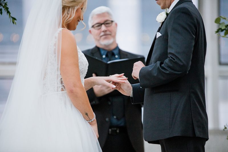 Modern Mauve Wedding at Wintergarden PPG Place. For more chic wedding ideas, visit burghbrides.com!