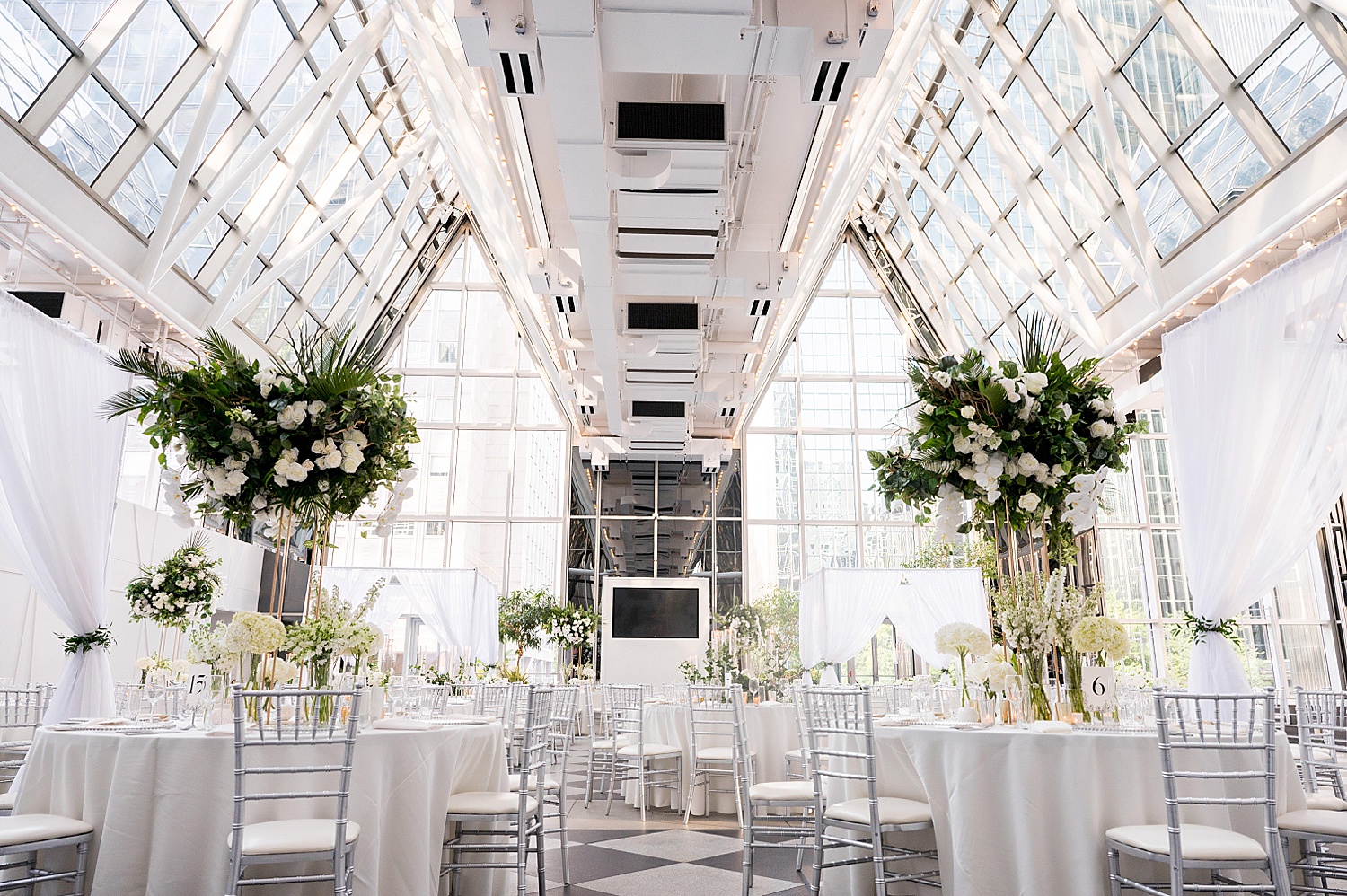 Monochromatic Wedding at the Wintergarden at PPG Place