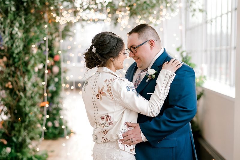 Floral Filled Energy Innovation Center Microwedding. For more small wedding ideas, visit burghbrides.com!