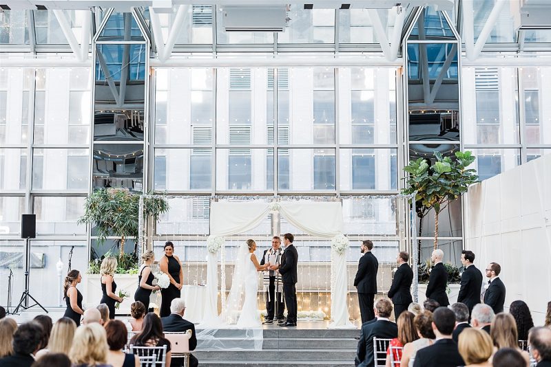 Timeless Personalized Wedding at PPG Wintergarden. For more black and white wedding ideas, visit burghbrides.com!