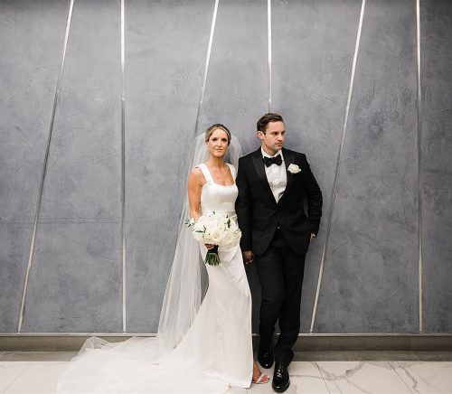Timeless Personalized Wedding at PPG Wintergarden. For more black and white wedding ideas, visit burghbrides.com!
