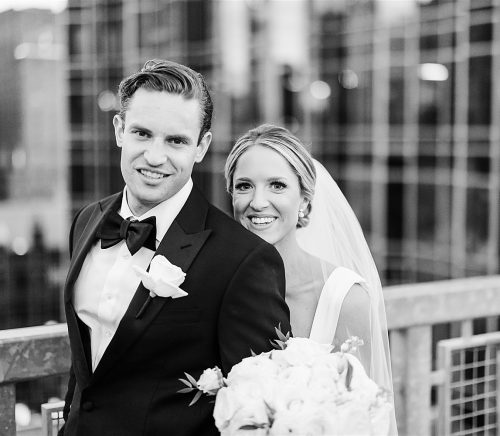 Timeless Personalized Wedding at PPG Wintergarden. For more black and white wedding ideas, visit burghbrides.com!