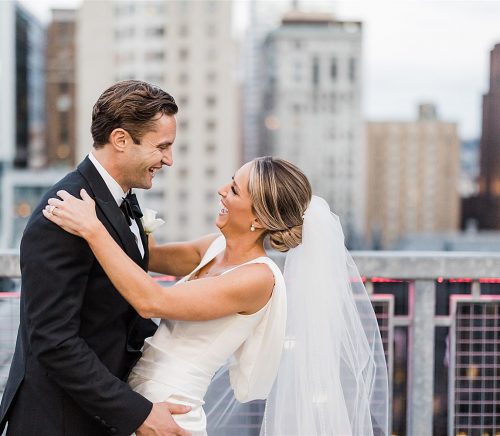 Timeless Personalized Wedding at PPG Wintergarden. For more black and white wedding ideas, visit burghbrides.com!