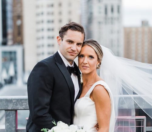 Timeless Personalized Wedding at PPG Wintergarden. For more black and white wedding ideas, visit burghbrides.com!