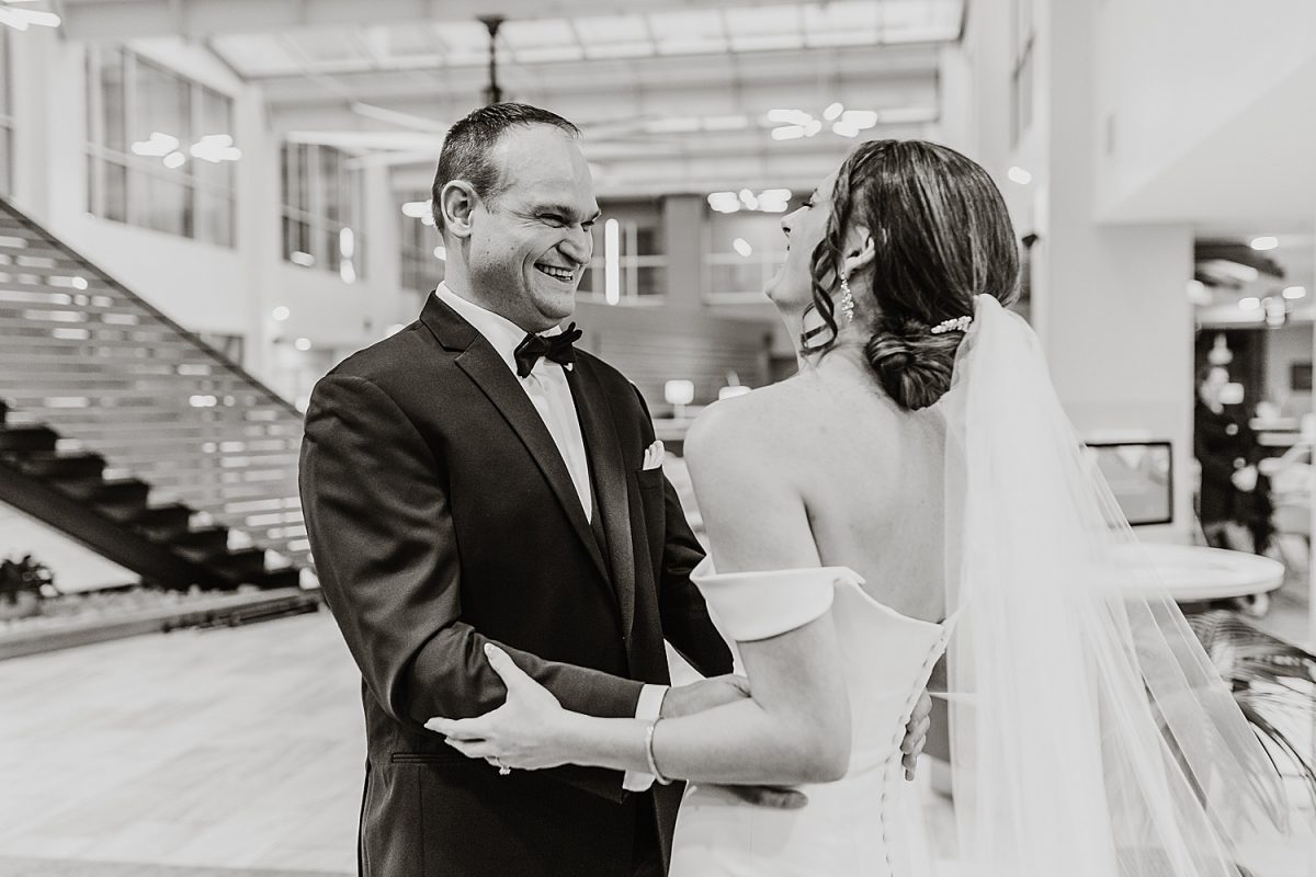 Moody & Chic Rivers Club Wedding. For more modern wedding ideas, visit burghbrides.com!