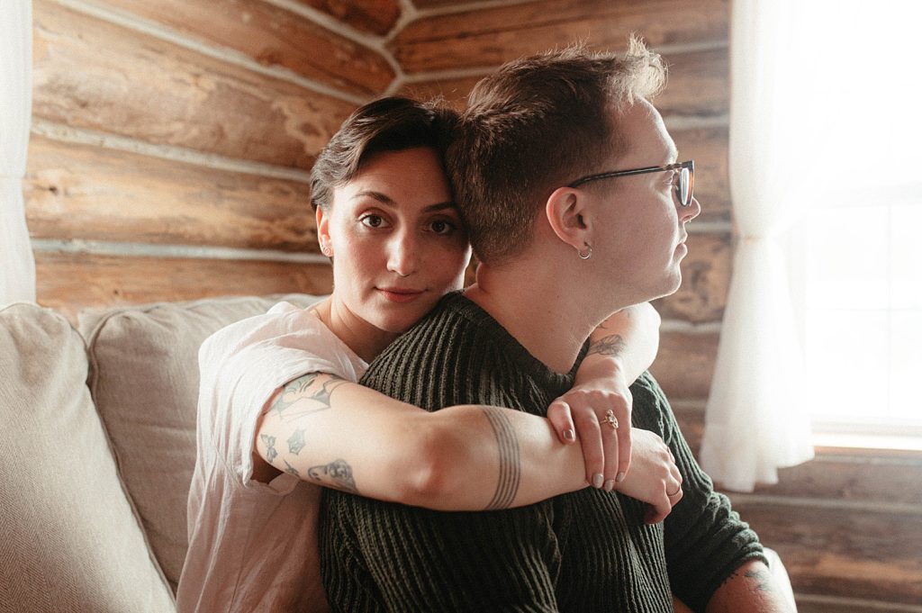 Cozy Cabin Engagement Session | Burgh Brides | Whitling Photography