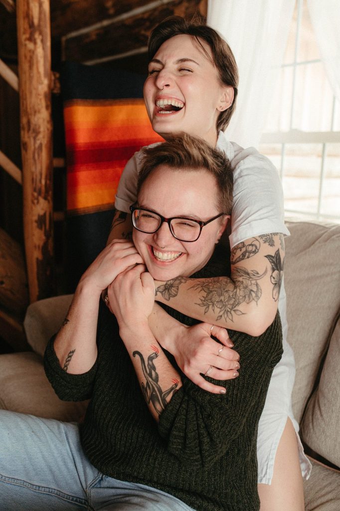 Cozy Cabin Engagement Session | Burgh Brides | Whitling Photography