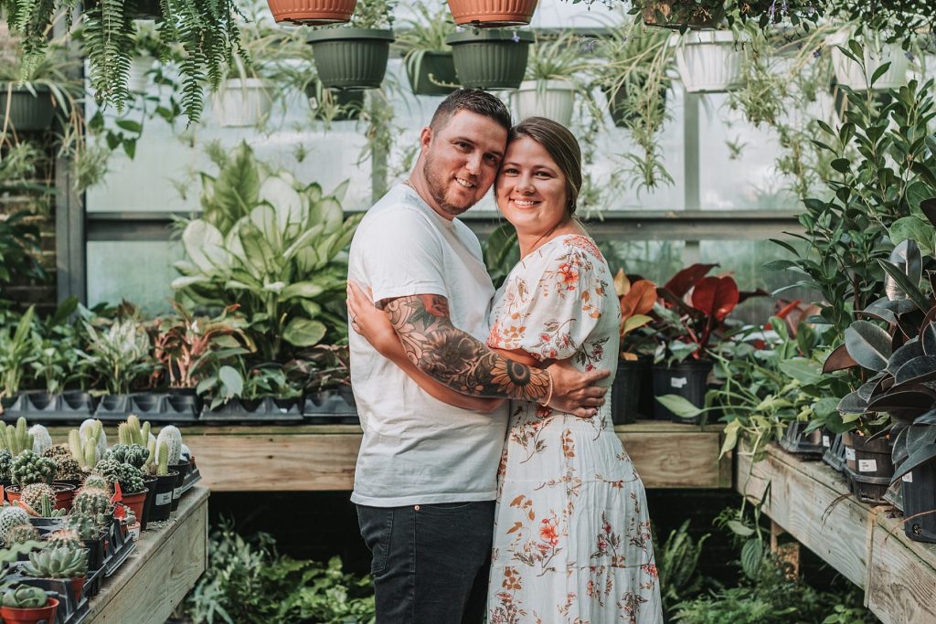 Organic Greenhouse Engagement Session | Burgh Brides | Sam Brooks Photography
