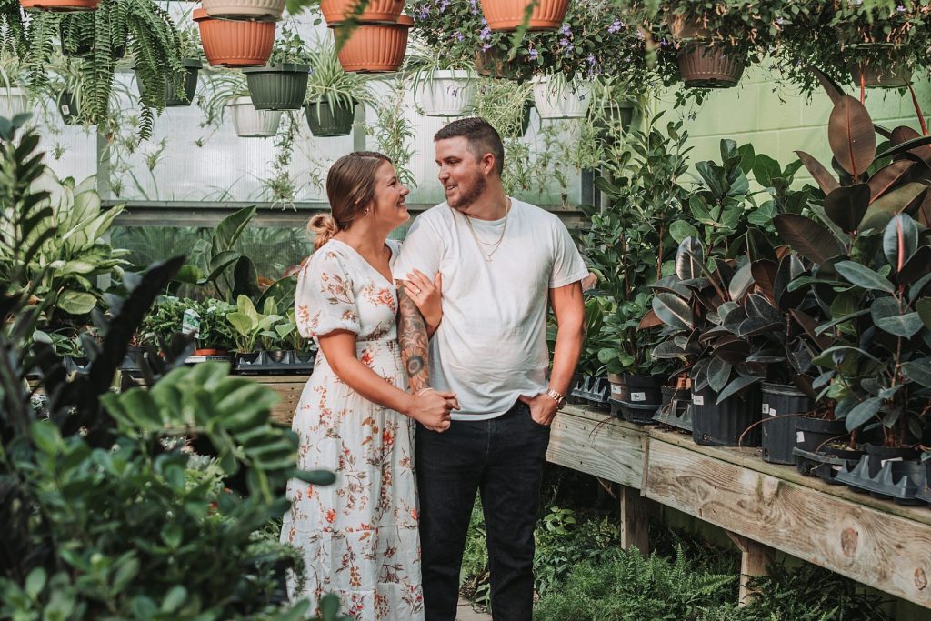 Organic Greenhouse Engagement Session | Burgh Brides | Sam Brooks Photography