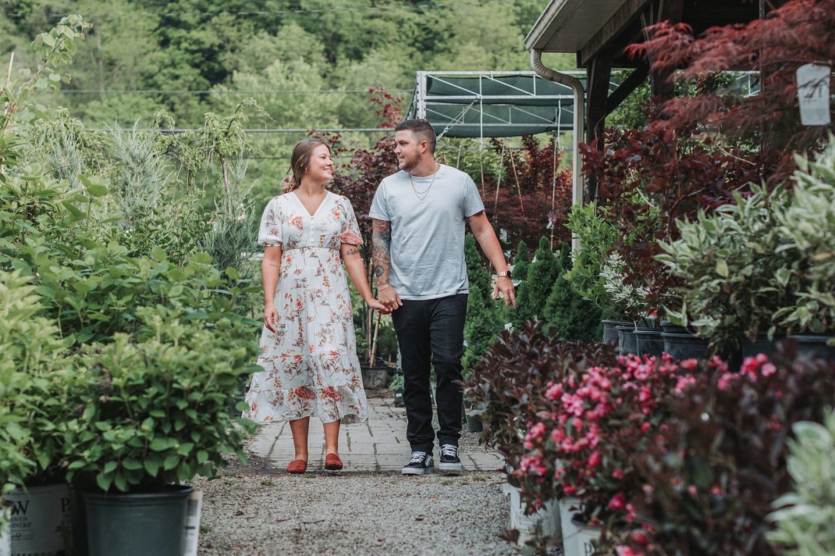 Organic Greenhouse Engagement Session | Burgh Brides | Sam Brooks Photography