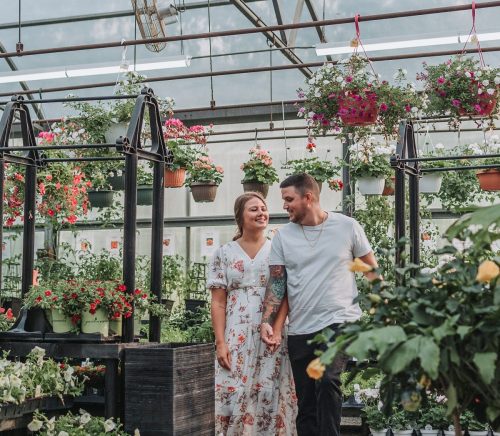 Organic Greenhouse Engagement Session | Burgh Brides | Sam Brooks Photography