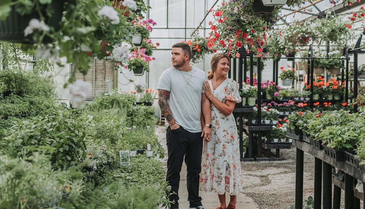 Organic Greenhouse Engagement Session | Burgh Brides | Sam Brooks Photography