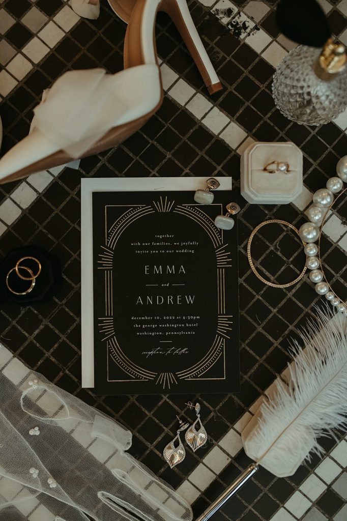 Art Deco Inspired Wedding at The George Washington Hotel | Burgh Brides | Liza Kirk Photography