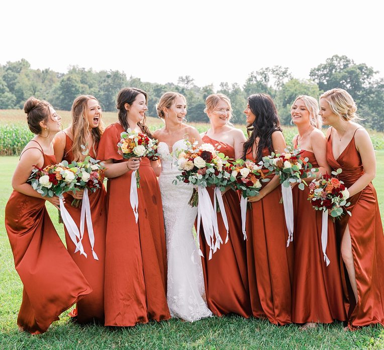 White Barn Wedding in Sunset Colors | Burgh Brides | Anne Troxel Photography