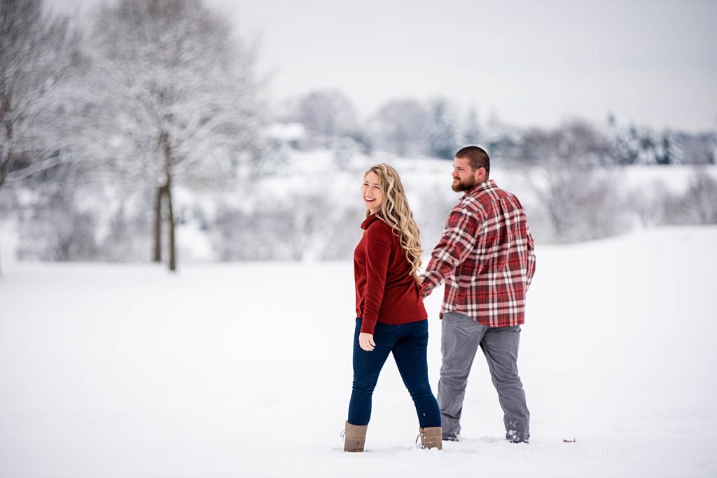 Impromptu Winter Engagement Shoot Chases New Fallen Snow | Burgh Brides | Kashia Lee Photography