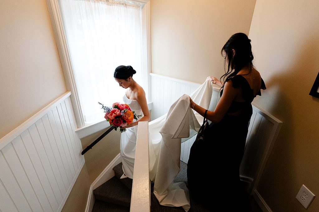 Black & White Wedding at The Priory with Colorful Florals | Burgh Brides | Christina Montemurro Photography