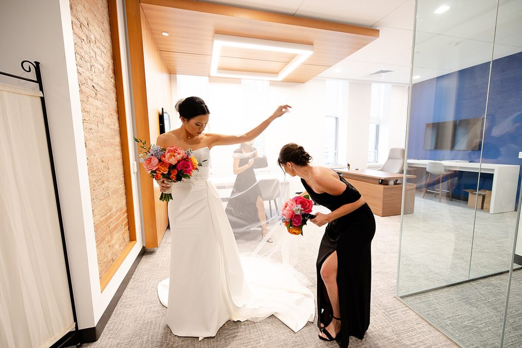 Black & White Wedding at The Priory with Colorful Florals | Burgh Brides | Christina Montemurro Photography