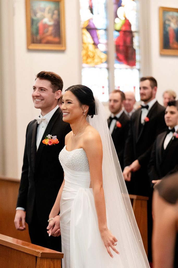 Black & White Wedding at The Priory with Colorful Florals | Burgh Brides | Christina Montemurro Photography