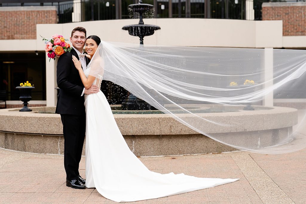Black & White Wedding at The Priory with Colorful Florals | Burgh Brides | Christina Montemurro Photography