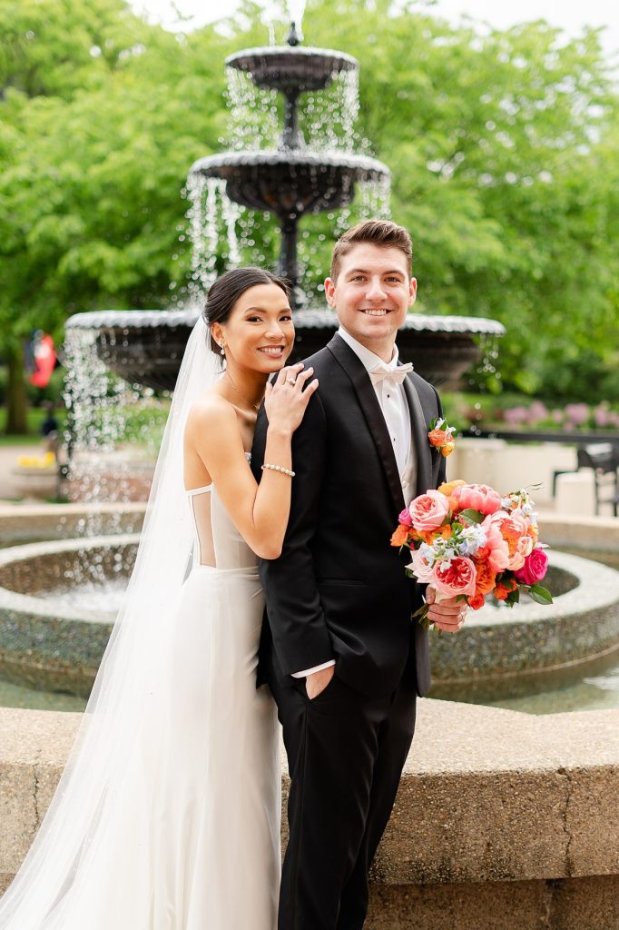 Black & White Wedding at The Priory with Colorful Florals | Burgh Brides | Christina Montemurro Photography