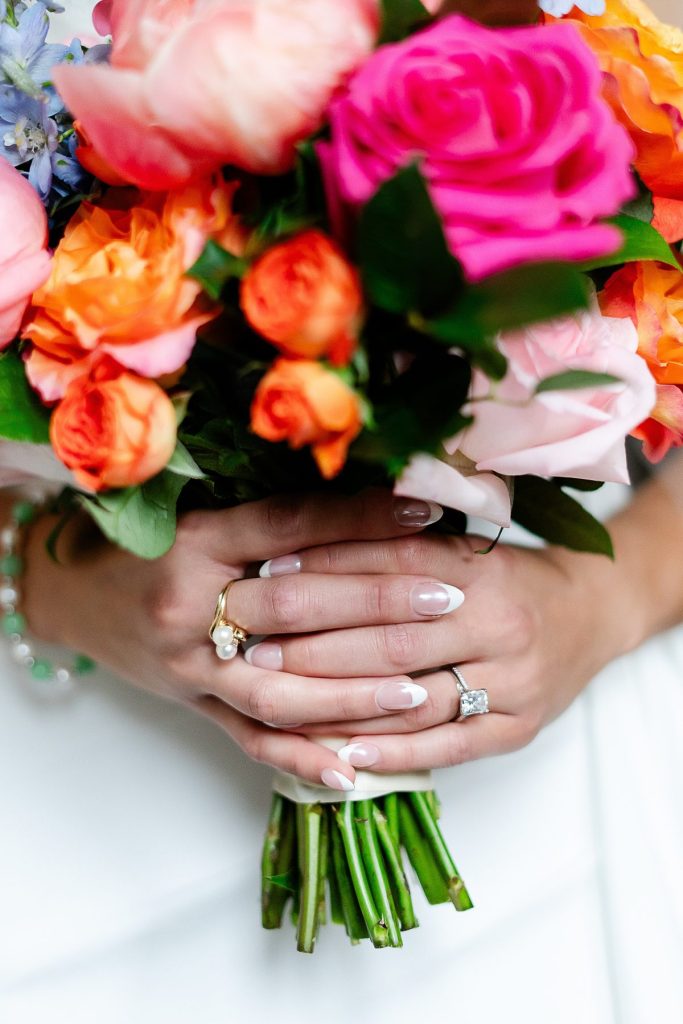 Black & White Wedding at The Priory with Colorful Florals | Burgh Brides | Christina Montemurro Photography