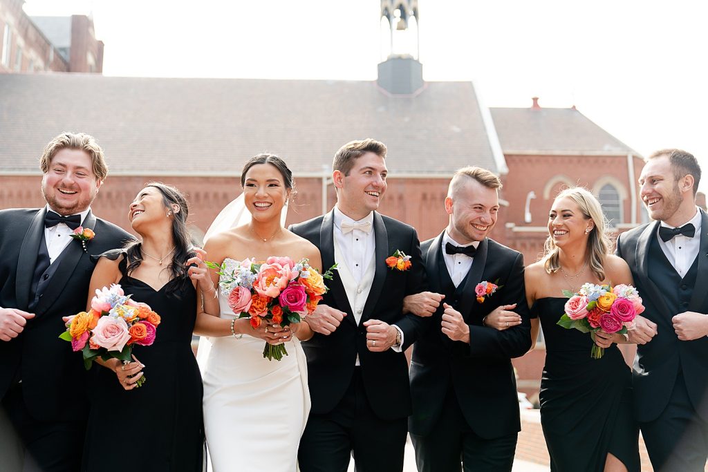 Black & White Wedding at The Priory with Colorful Florals | Burgh Brides | Christina Montemurro Photography