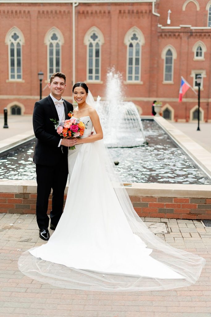 Black & White Wedding at The Priory with Colorful Florals | Burgh Brides | Christina Montemurro Photography