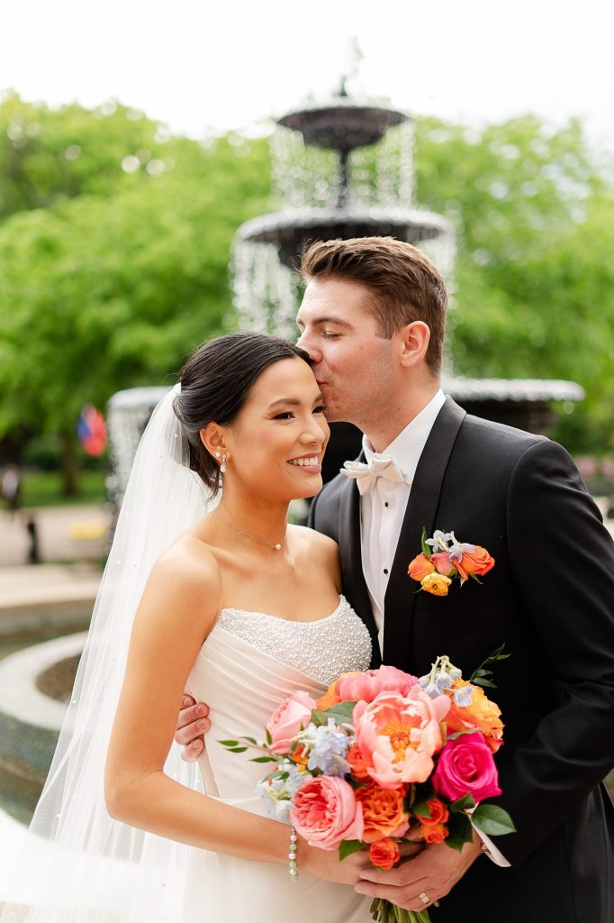Black & White Wedding at The Priory with Colorful Florals | Burgh Brides | Christina Montemurro Photography
